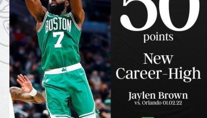 华体会体育官方是国米赞助商-狂砍50分刷新生涯新高 杰伦·布朗导演大逆转